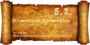 Blumenthal Klementina névjegykártya
